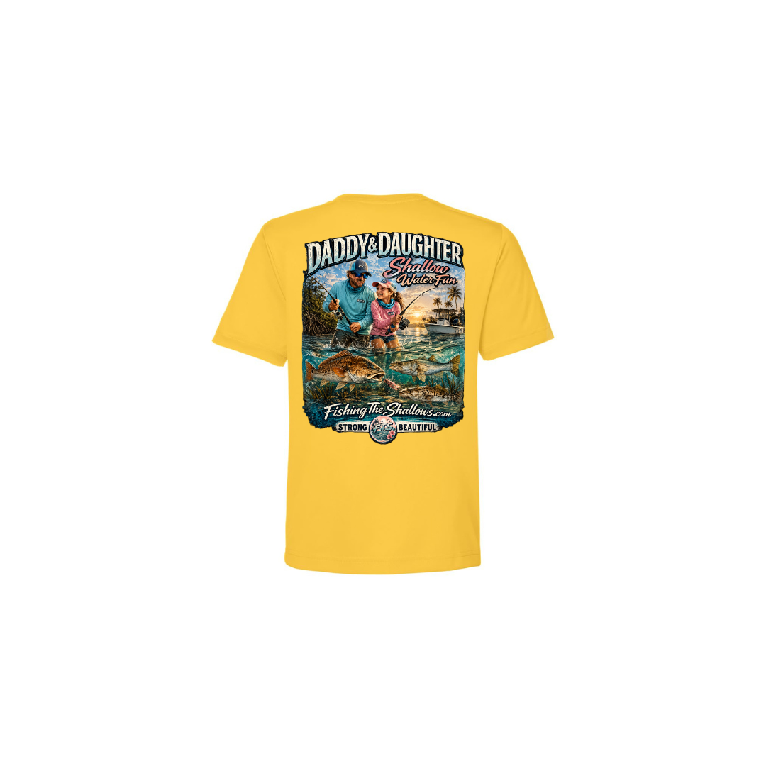 Daddy Daughter – Girls Short Sleeve in Campus Gold - back view