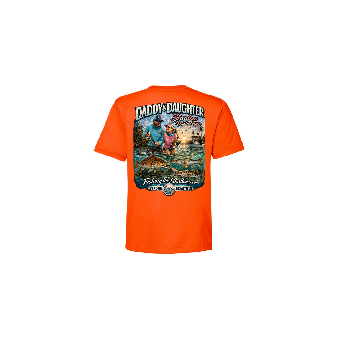 Daddy Daughter – Girls Short Sleeve in Campus Orange - back view