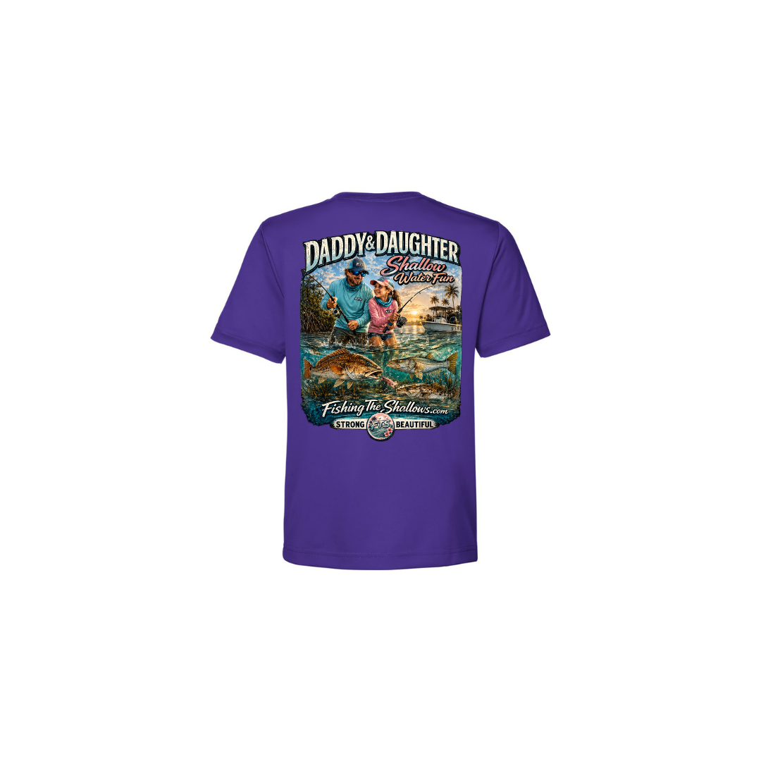 Daddy Daughter – Girls Short Sleeve in Campus Purple - back view