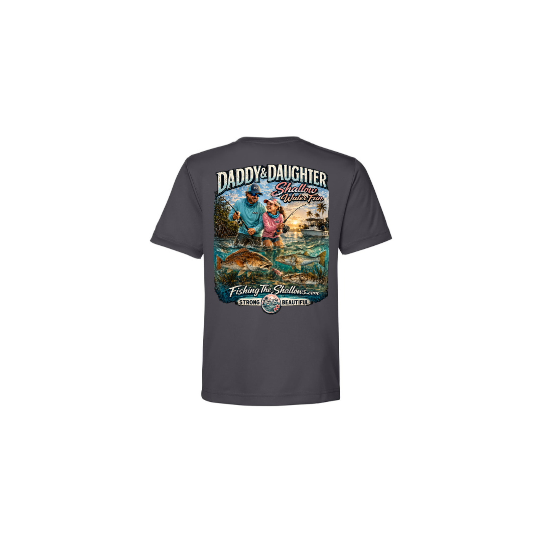 Daddy Daughter – Girls Short Sleeve in Carbon - back view
