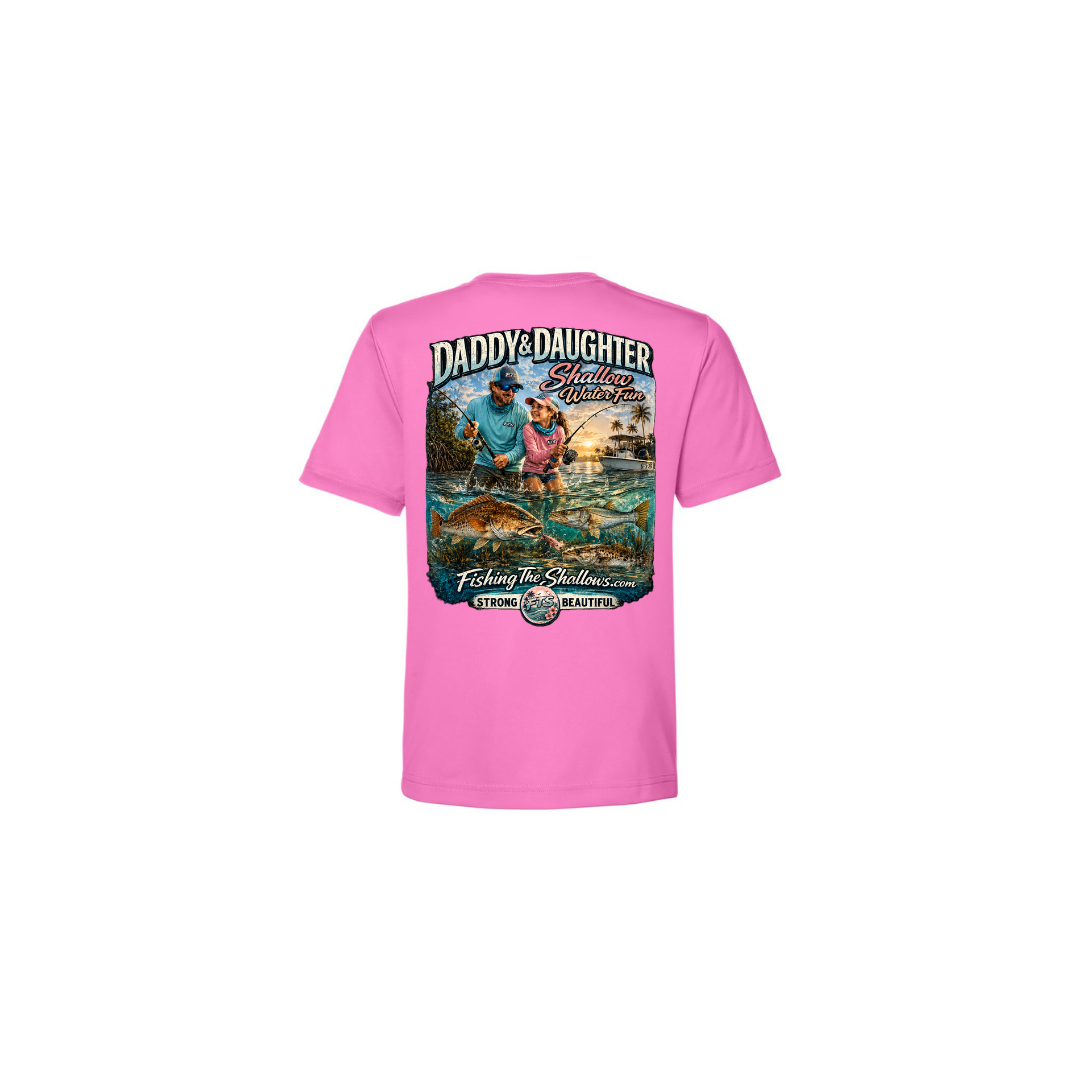 Daddy Daughter – Girls Short Sleeve in Charity Pink - back view