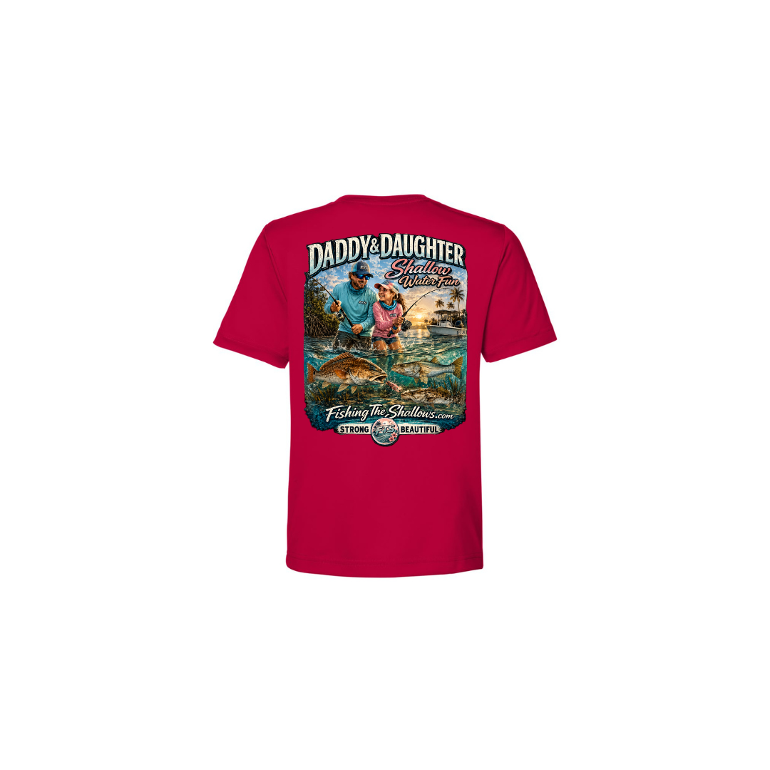 Daddy Daughter – Girls Short Sleeve in Classic Red - back view