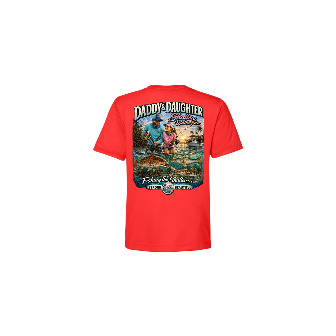 Daddy Daughter – Girls Short Sleeve in Marina Red - back view