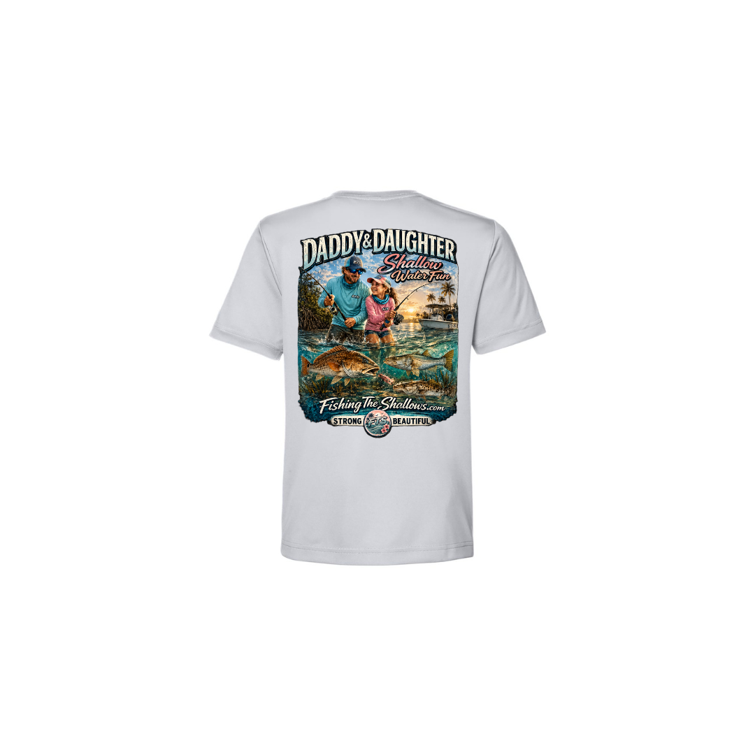 Daddy Daughter – Girls Short Sleeve in Platinum - back view