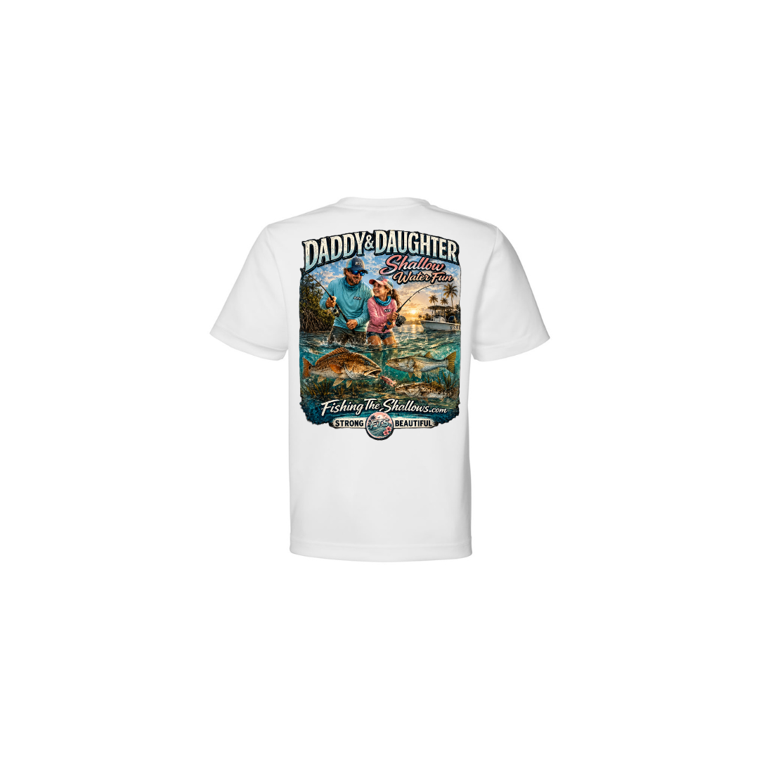 Daddy Daughter – Girls Short Sleeve in White - back view