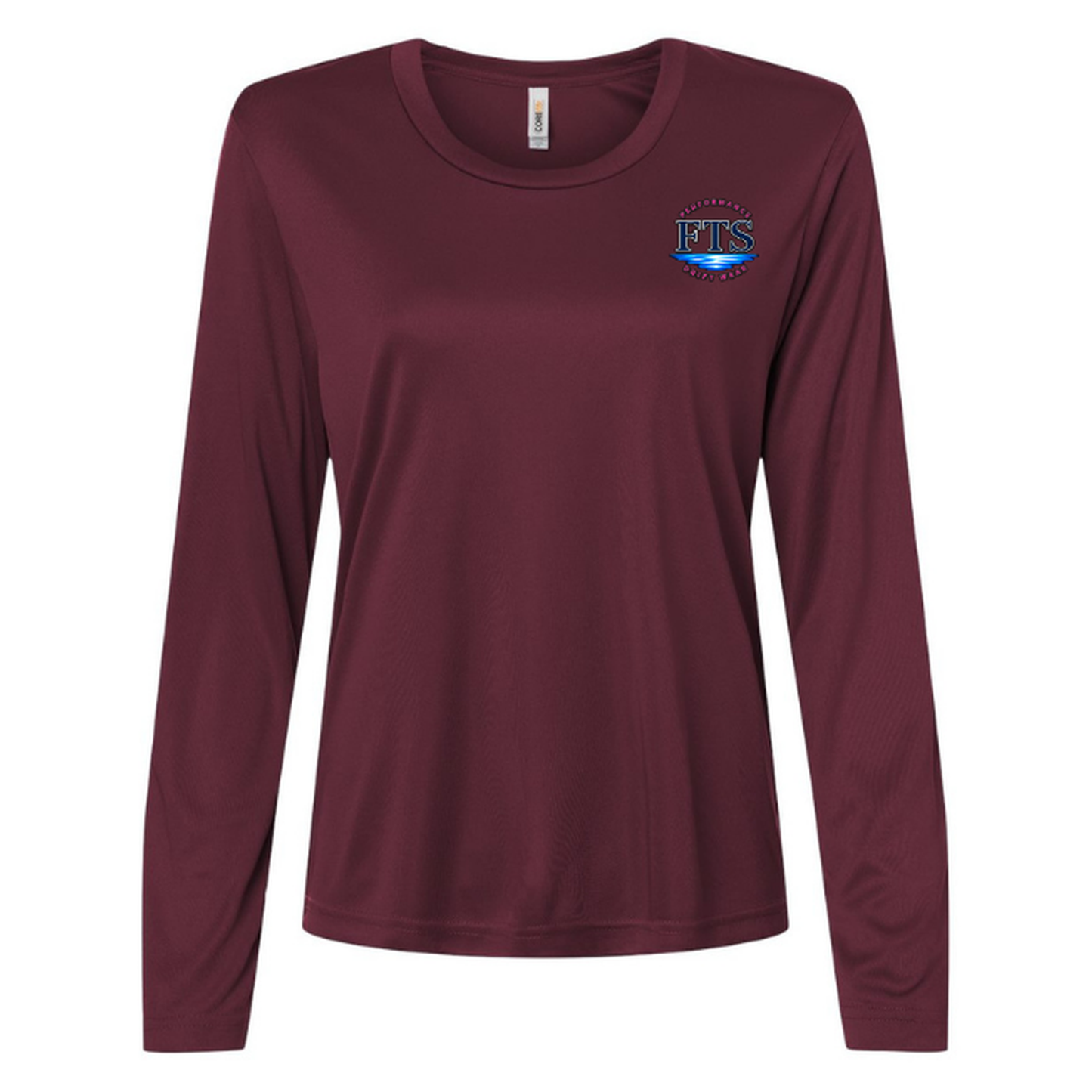 Reel Addict Pink – Women's Long Sleeve - Burgundy - Front