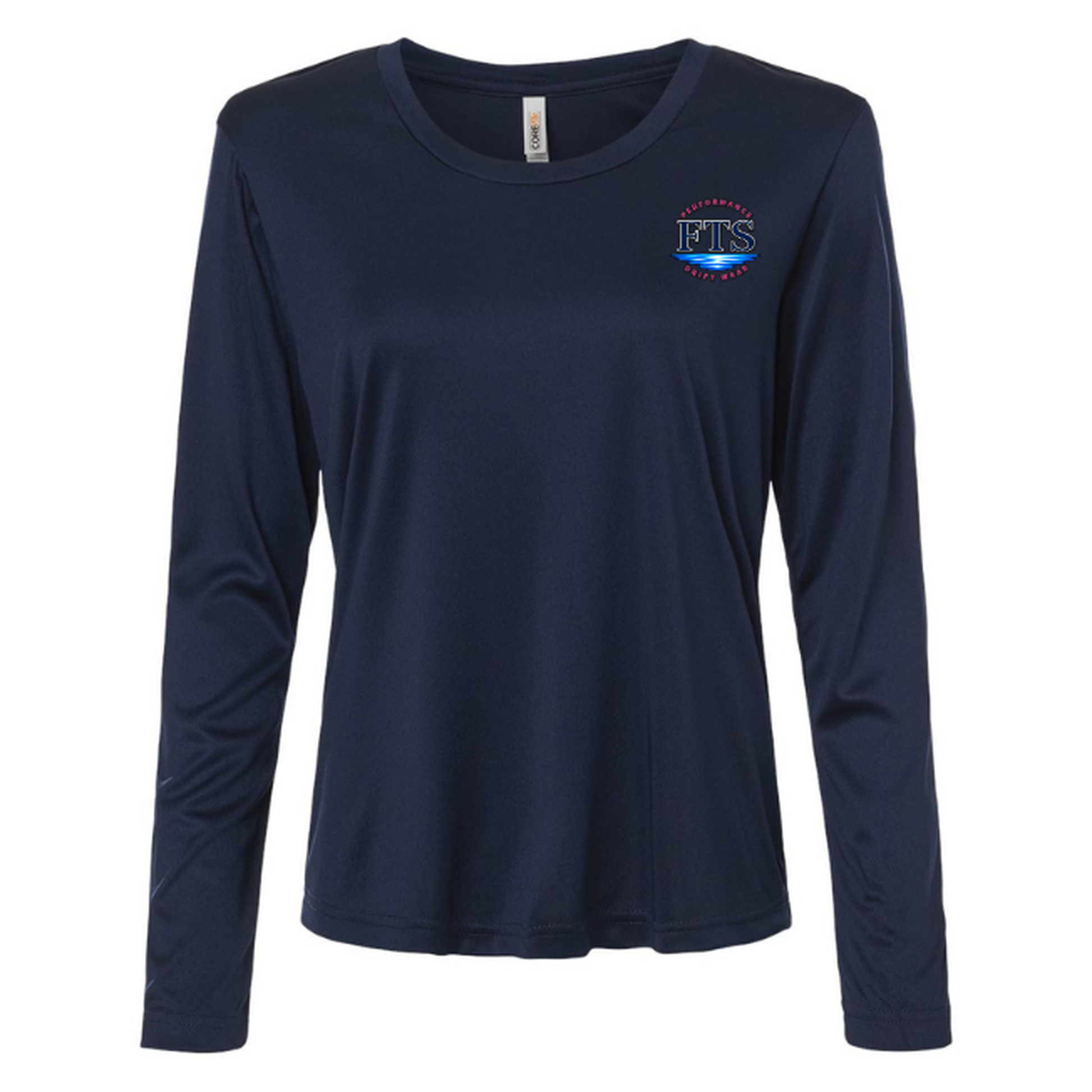 Reel Addict Pink – Women's Long Sleeve - Classic Navy - Front