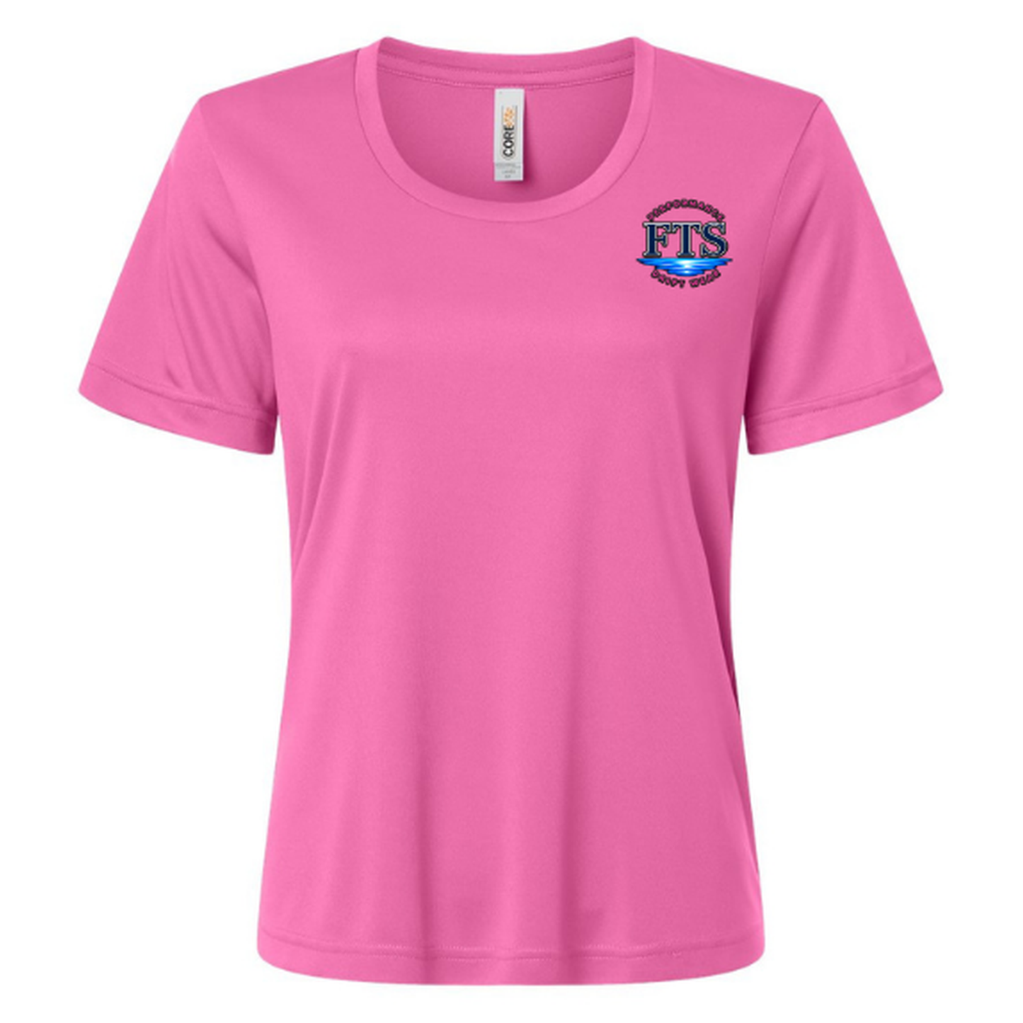 Reel Addict Pink – Women's Short Sleeve - Charity Pink - Front