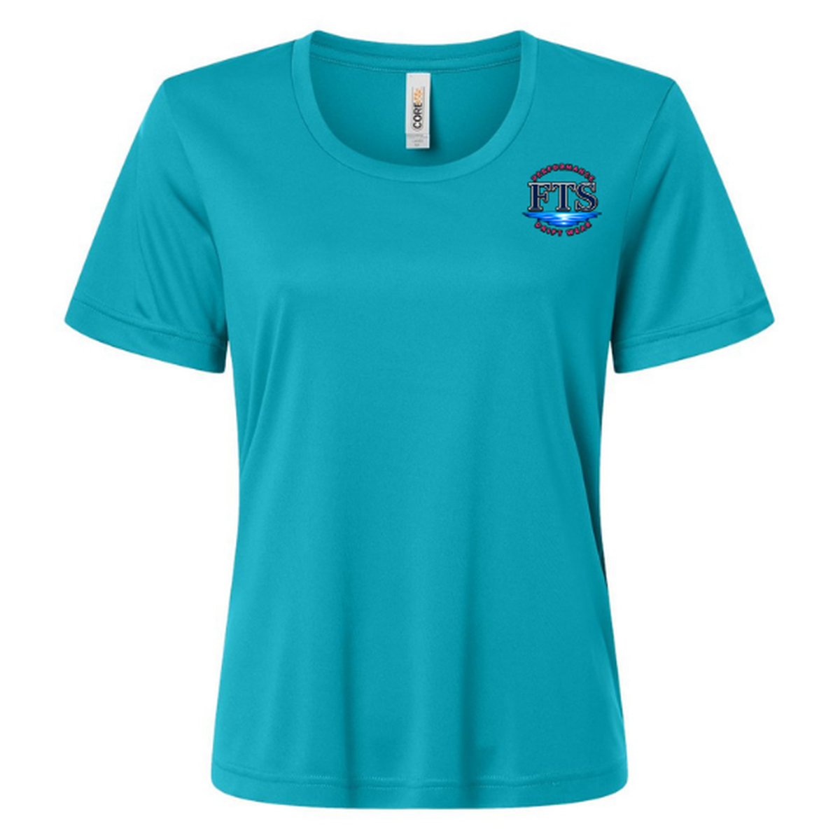 Reel Addict Pink – Women's Short Sleeve - Clear Teal - Front