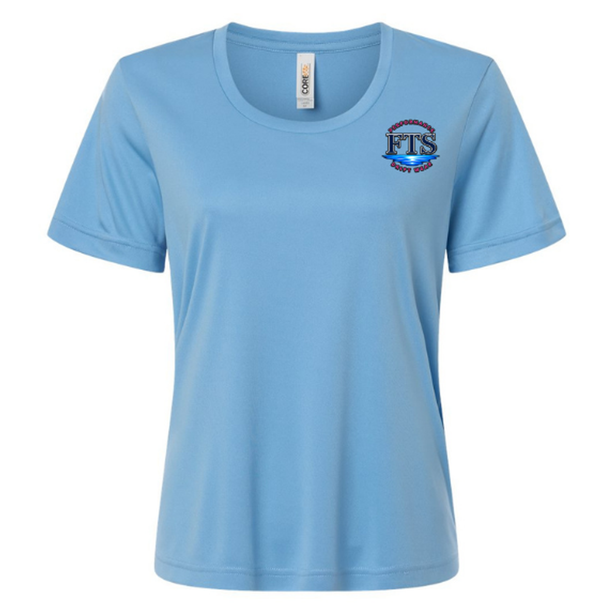 Reel Addict Pink – Women's Short Sleeve - Columbia Blue - Front