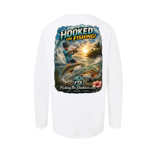Hooked On Fishing – Youth Long Sleeve — back