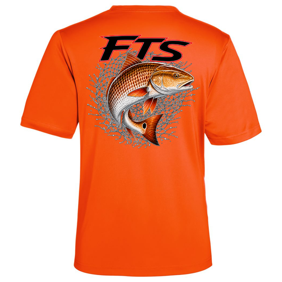 FTS Net Red – Men's Short Sleeve - Campus Orange - Back