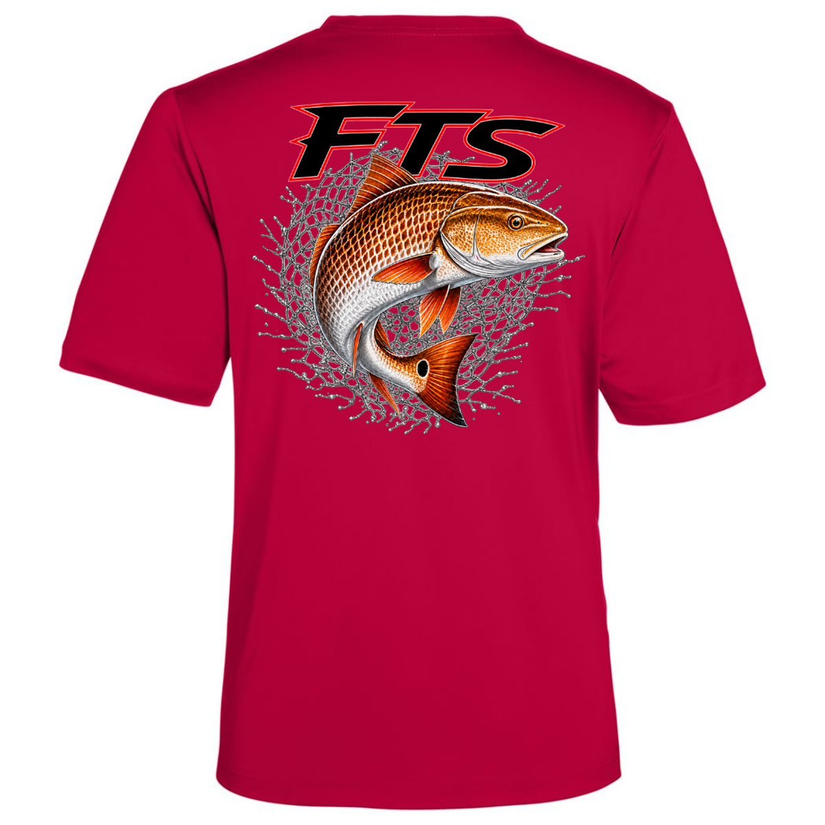FTS Net Red – Men's Short Sleeve - Classic Red - Back