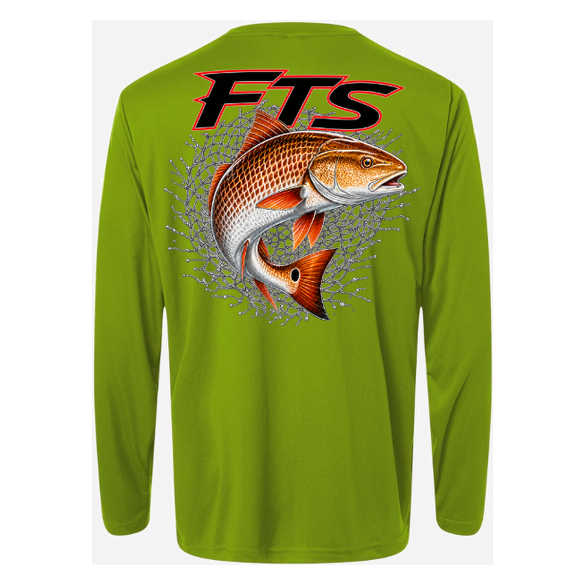 FTS Net Red – Men's Long Sleeve - Acid Green - Back