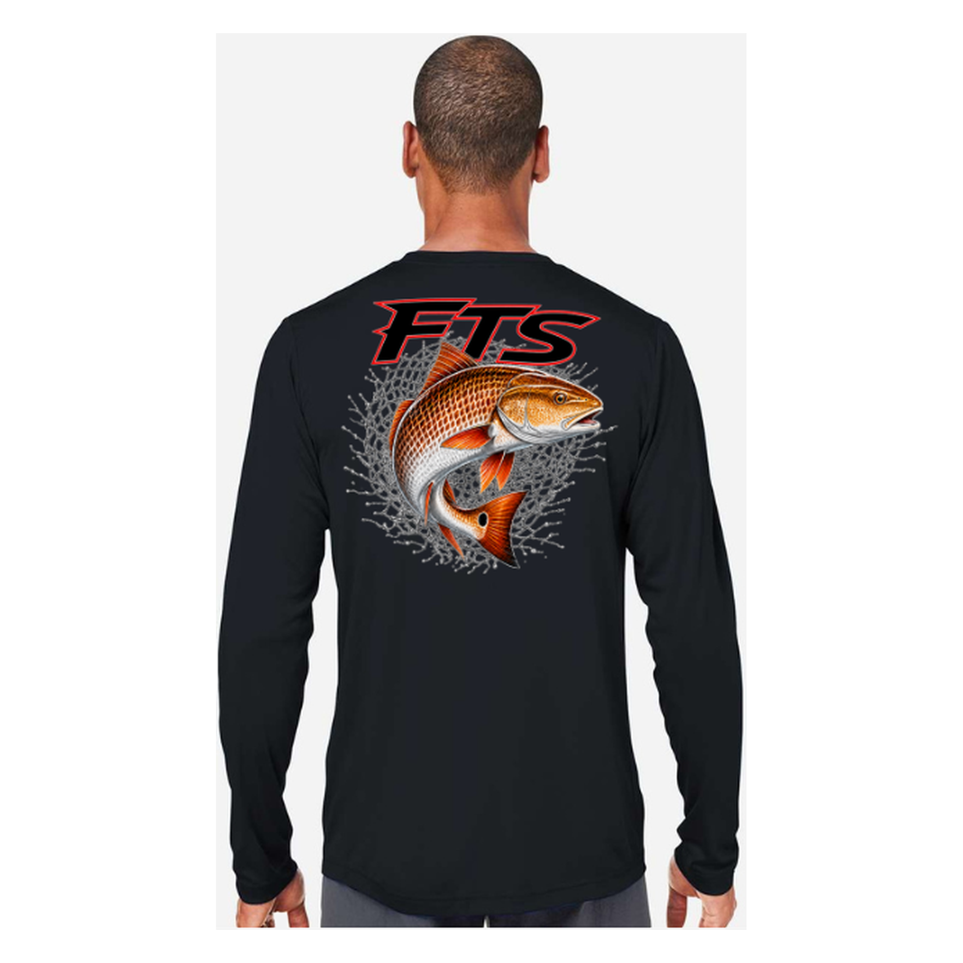 FTS Net Red – Men's Long Sleeve - Black - Back