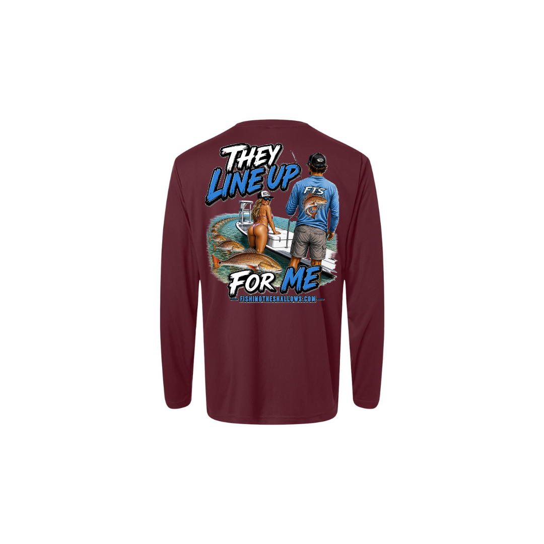 FTS Net Red – Men's Long Sleeve in Burgundy - back view