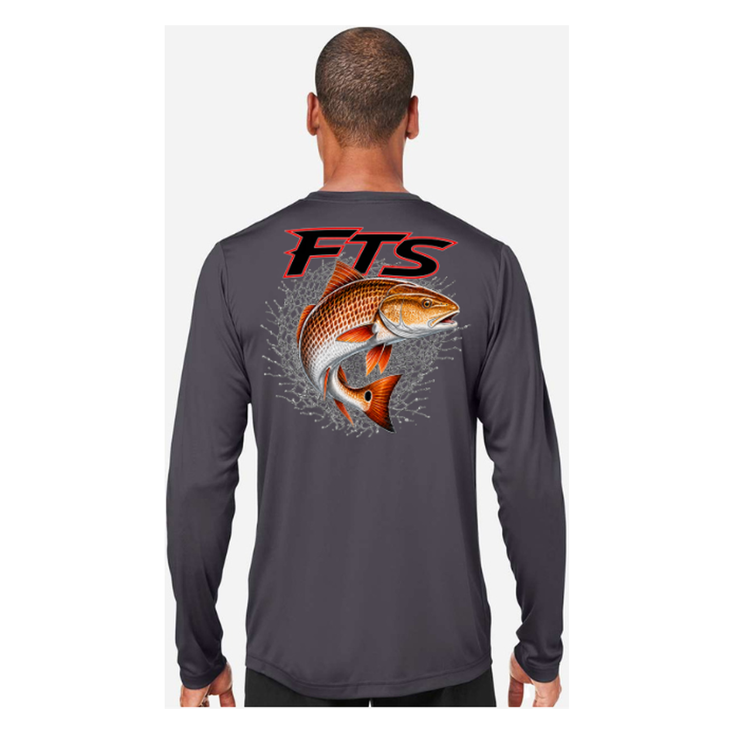 FTS Net Red – Men's Long Sleeve - Carbon - Back