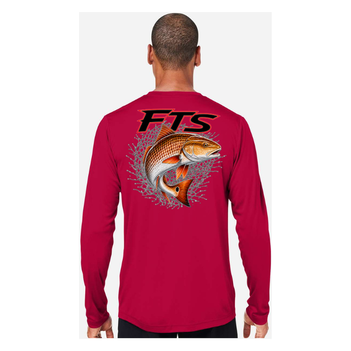 FTS Net Red – Men's Long Sleeve - Classic Red - Back