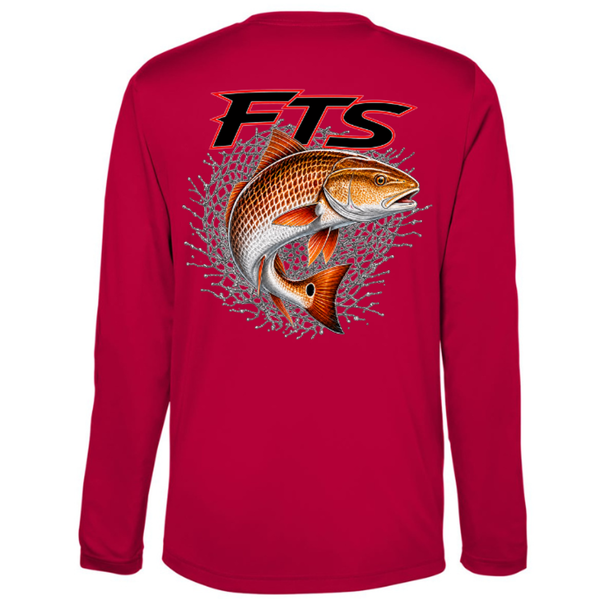 FTS Net Red – Men's Long Sleeve - Classic Red - Back
