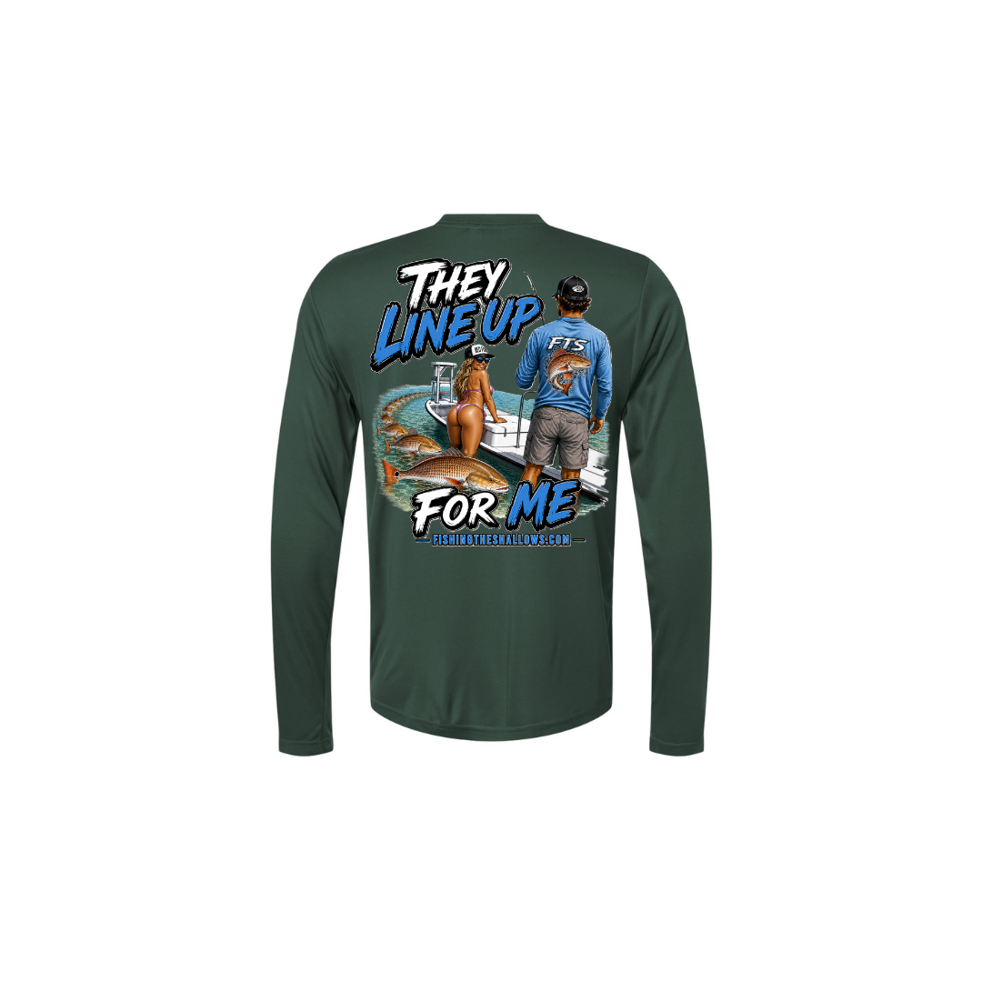FTS Net Red – Men's Long Sleeve in Forest - back view