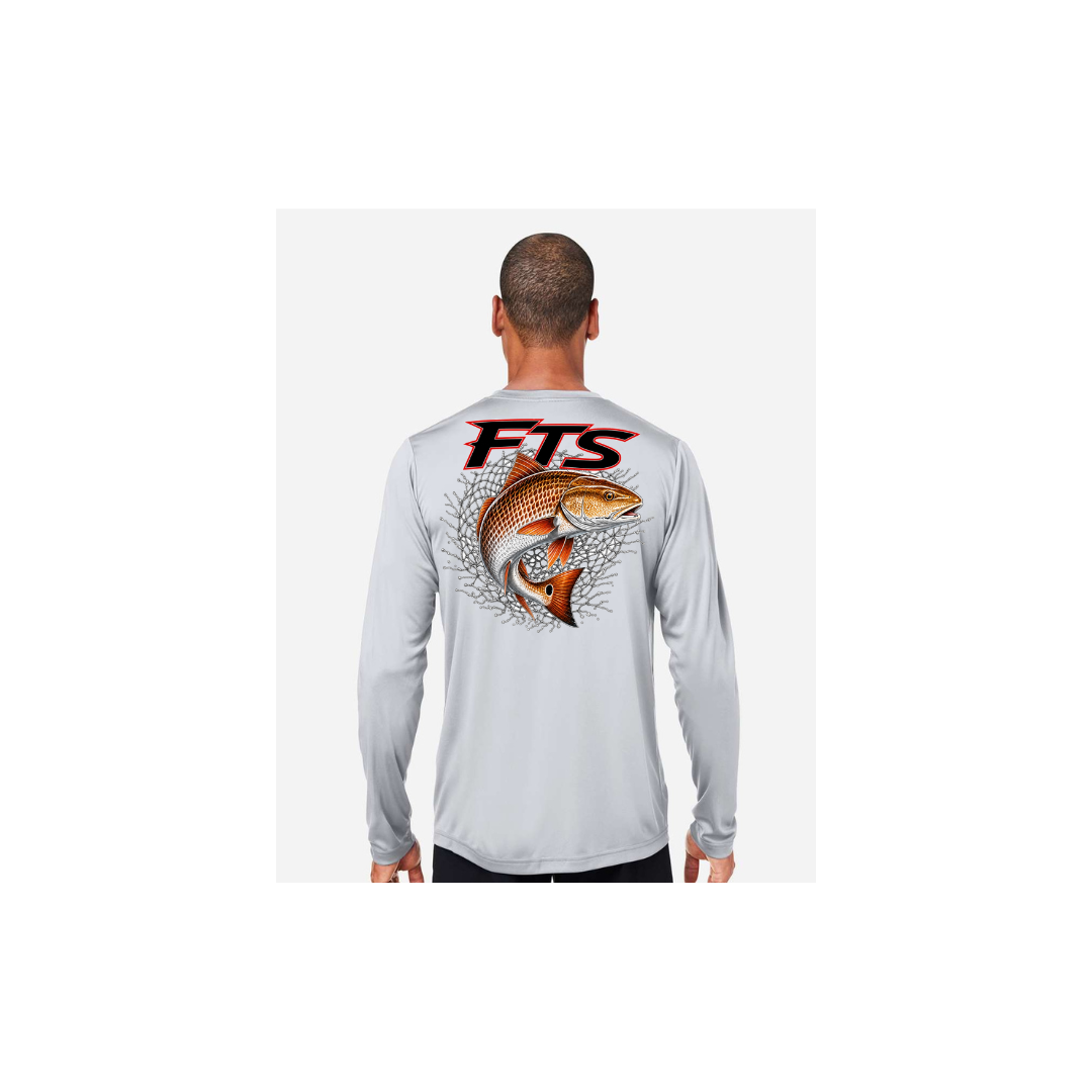 FTS Net Red – Men's Long Sleeve in Platinum - back view