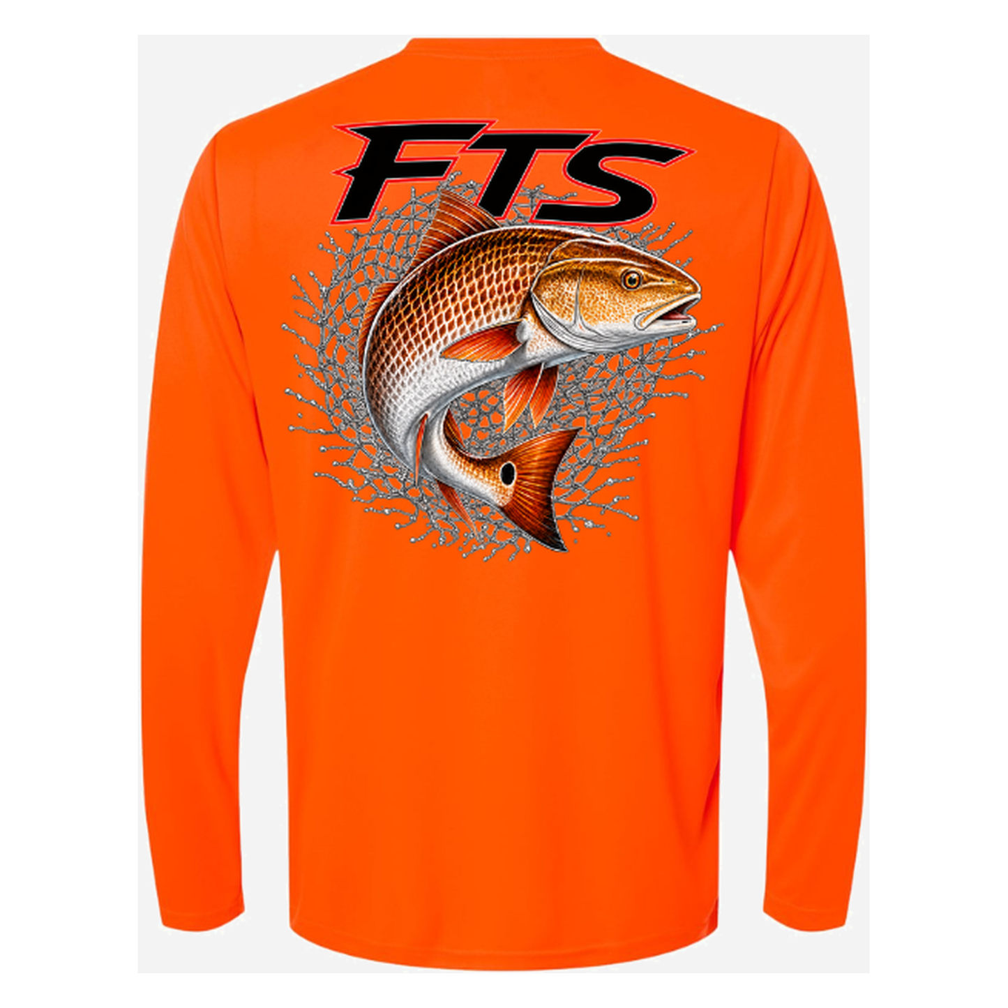 FTS Net Red – Men's Long Sleeve - Safety Orange - Back