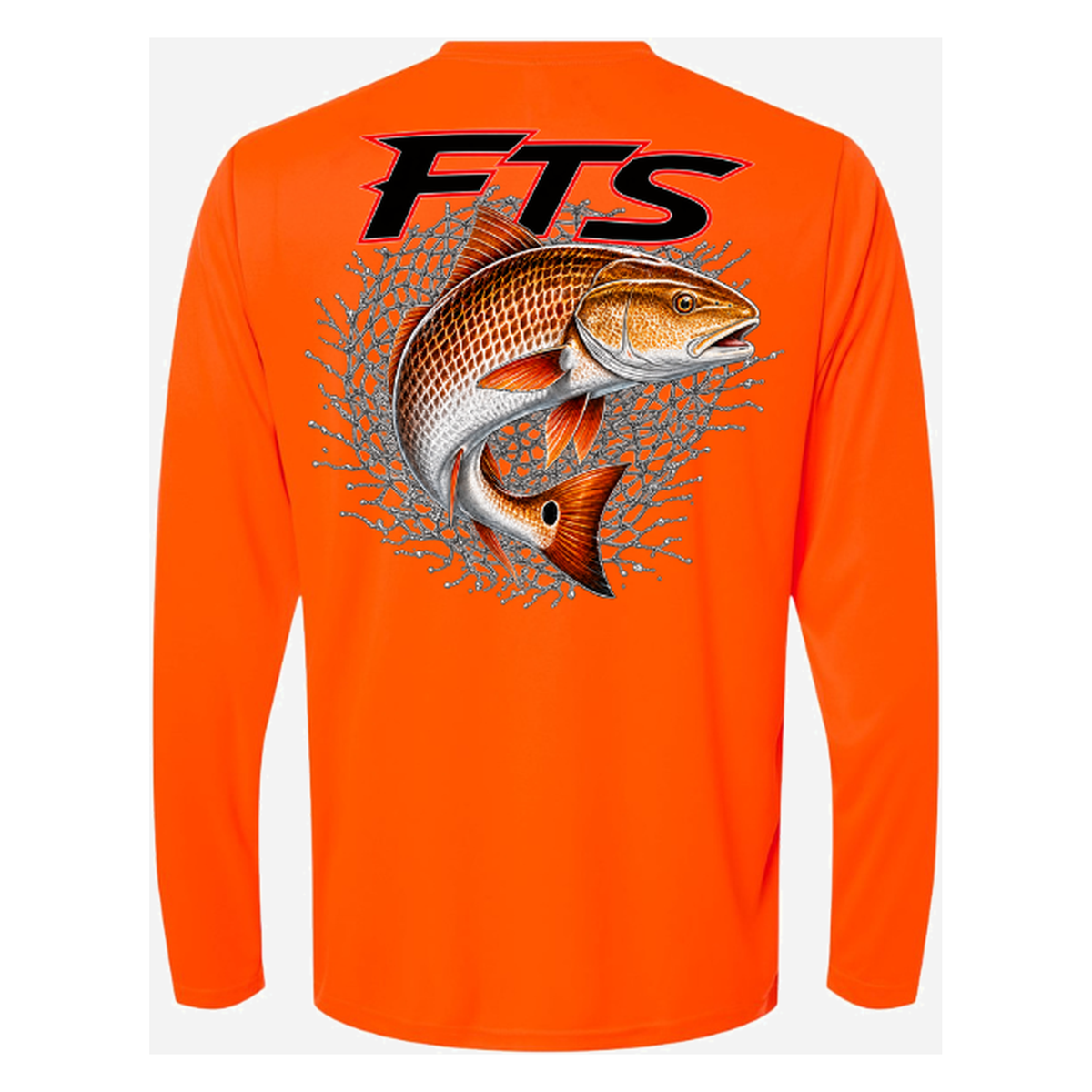 FTS Net Red – Men's Long Sleeve - Safety Orange - Back