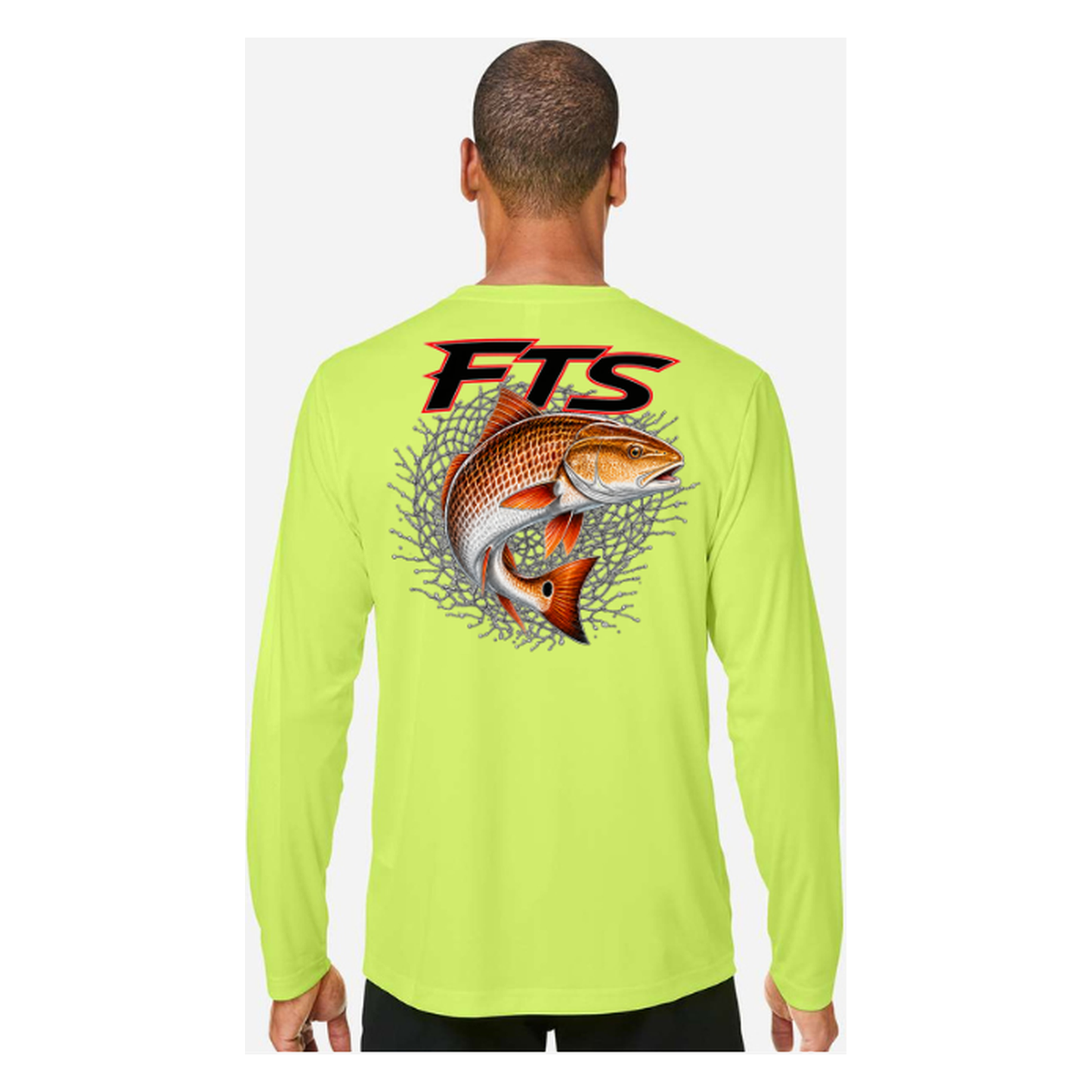 FTS Net Red – Men's Long Sleeve - Safety Yellow - Back