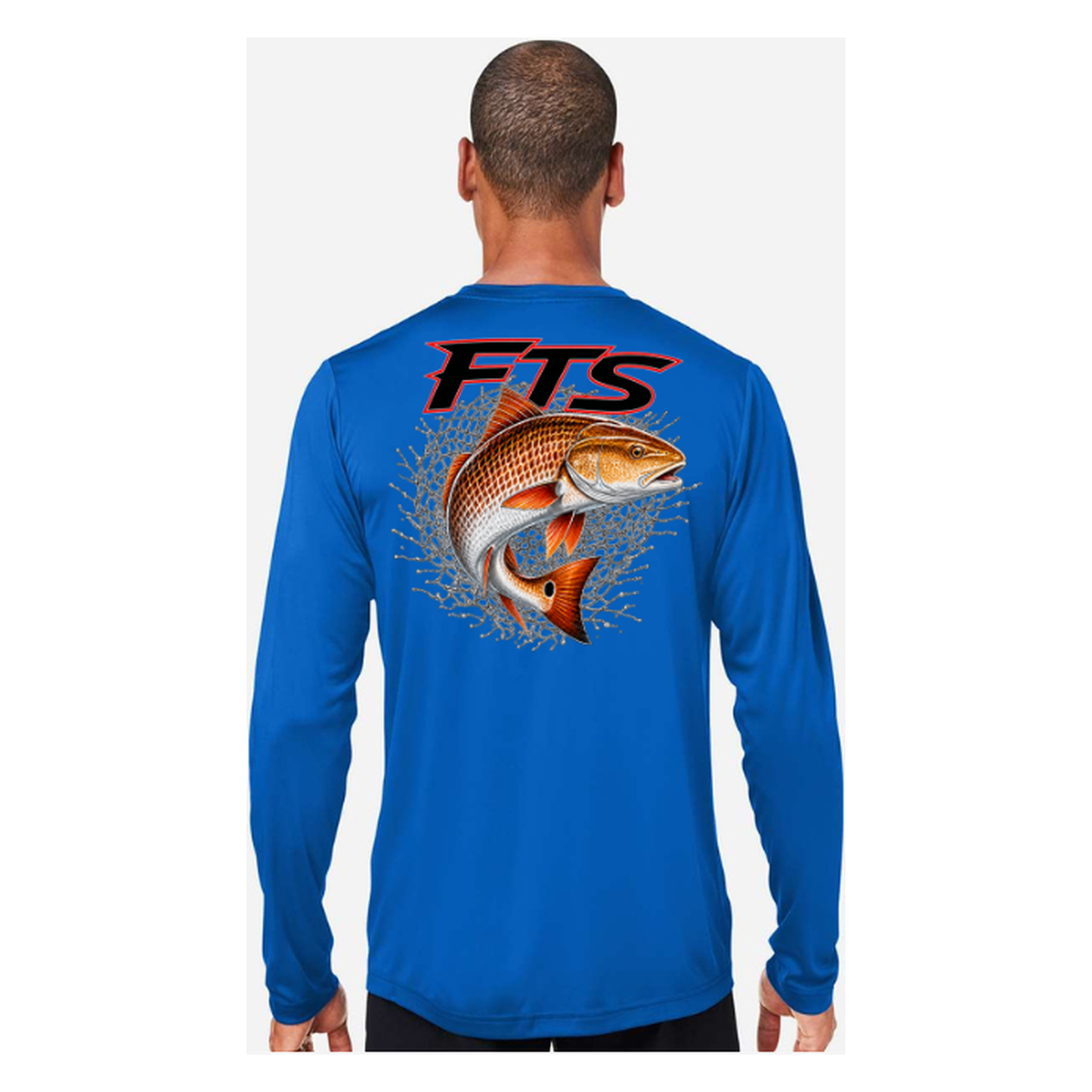 FTS Net Red – Men's Long Sleeve - True Royal - Back