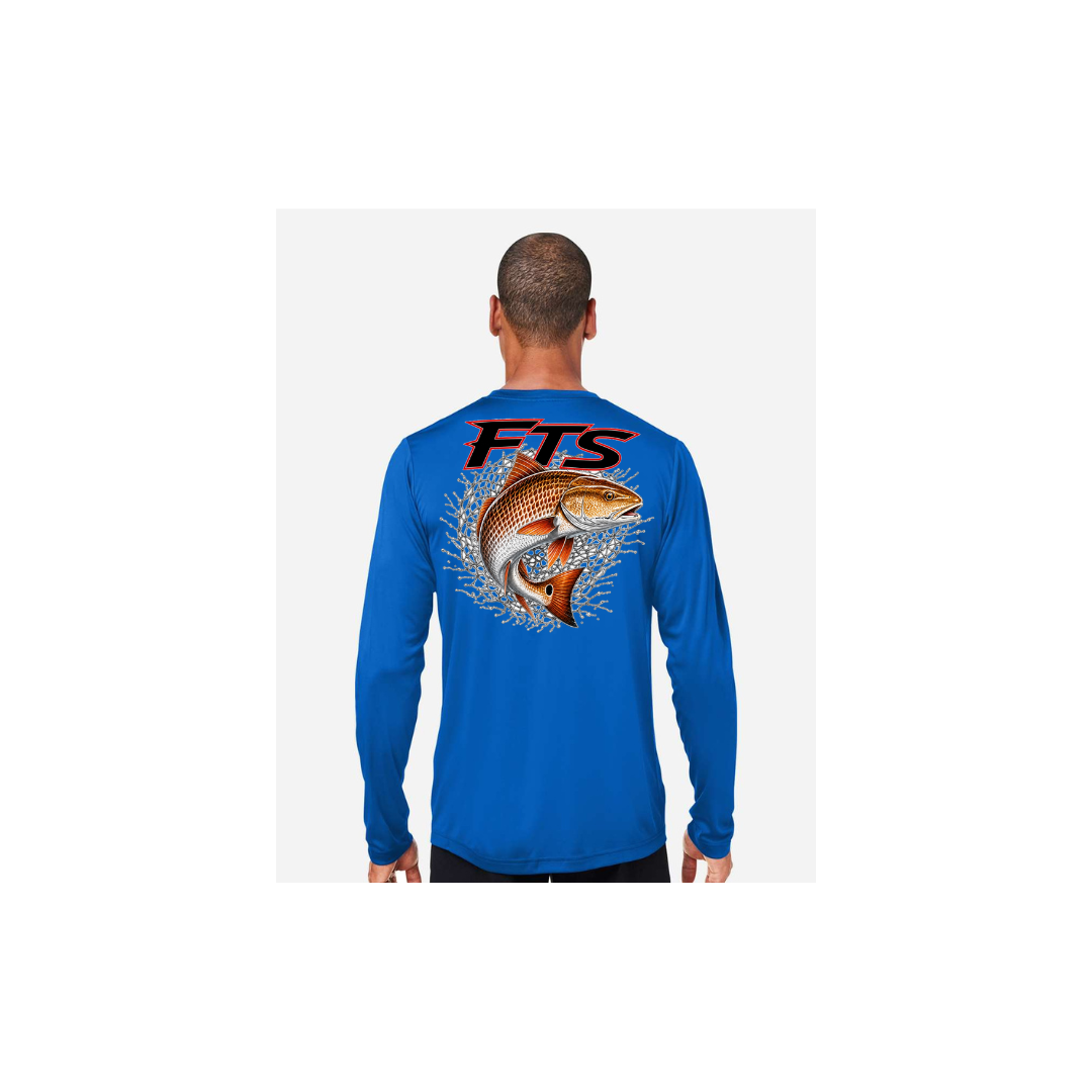 FTS Net Red – Men's Long Sleeve in True Royal - back view