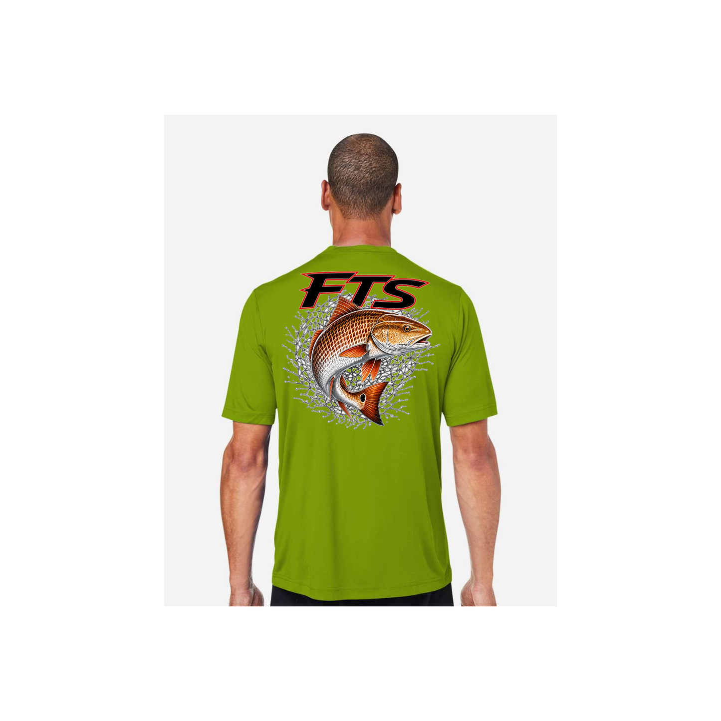 FTS Net Red – Men's Short Sleeve in Acid Green - back view