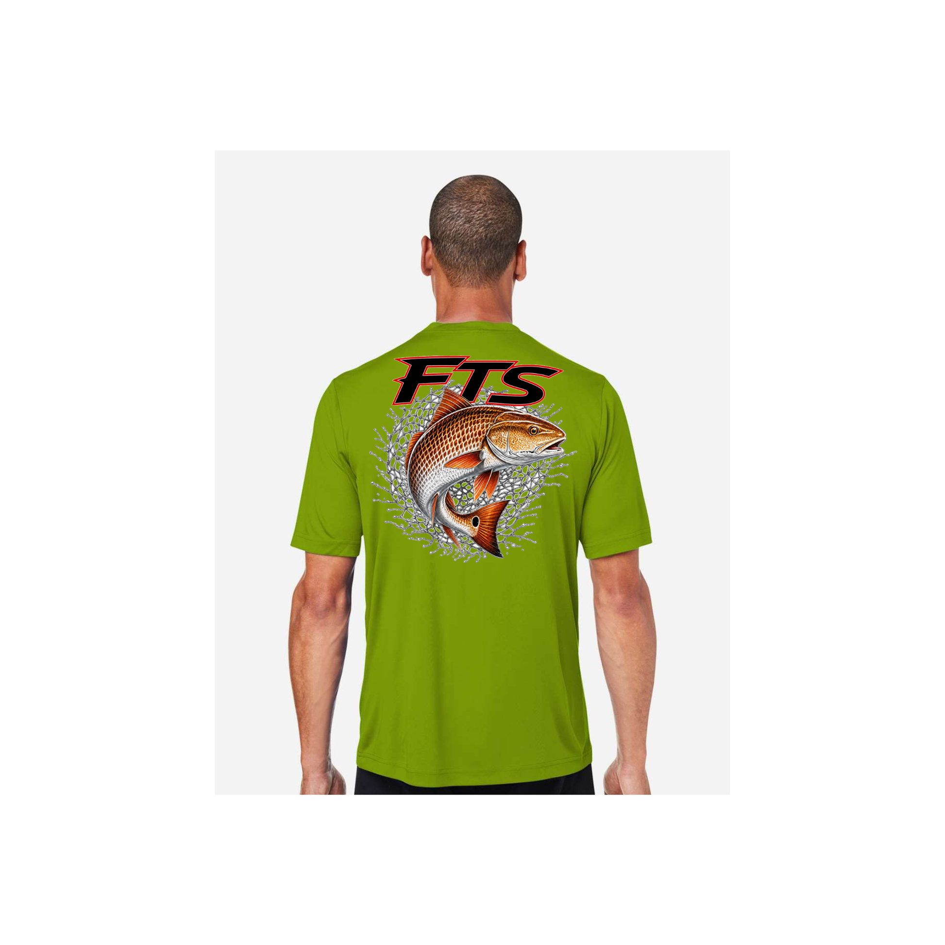 FTS Net Red – Men's Short Sleeve in Acid Green - back view