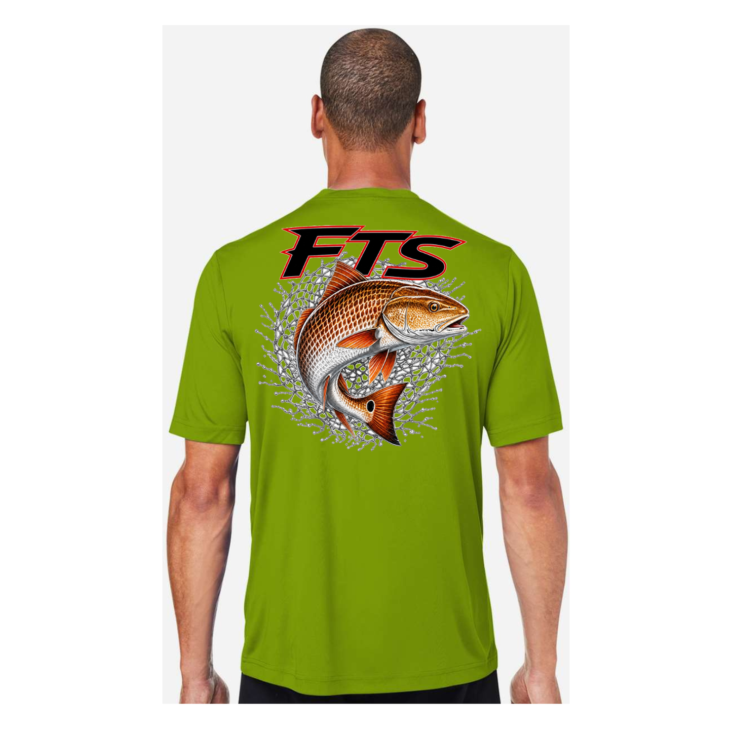 FTS Net Red – Men's Short Sleeve - Acid Green - Back