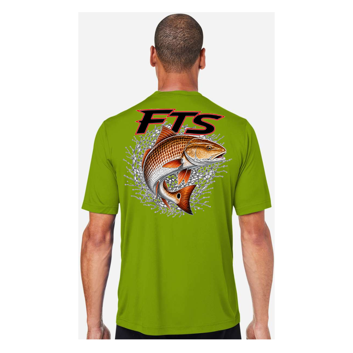 FTS Net Red – Men's Short Sleeve - Acid Green - Back