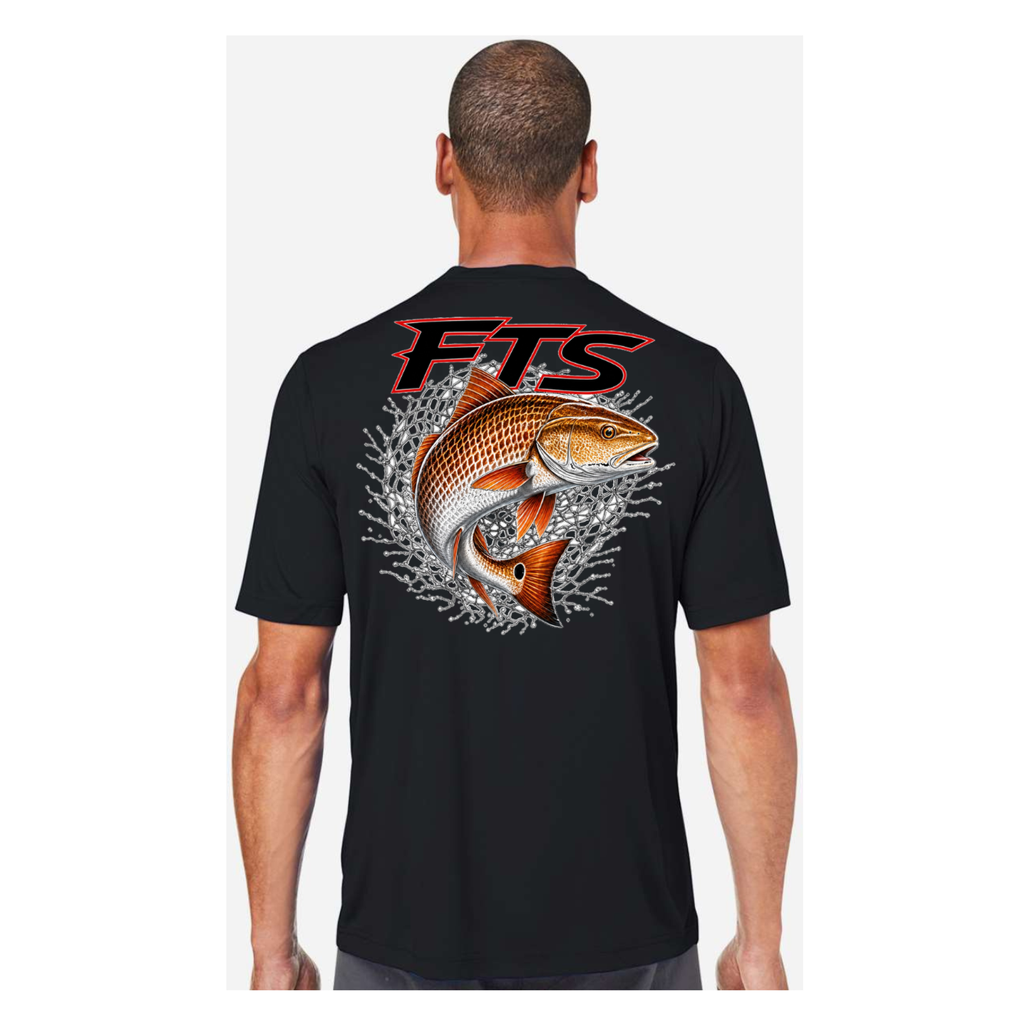 FTS Net Red – Men's Short Sleeve - Black - Back