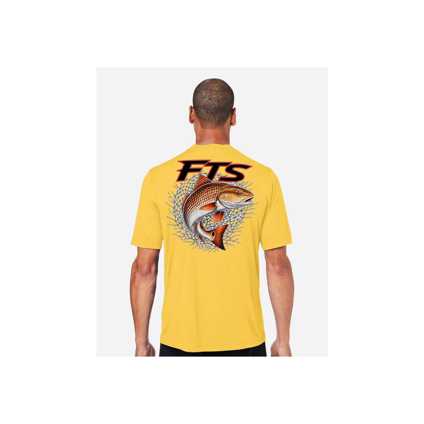 FTS Net Red – Men's Short Sleeve in Campus Gold - back view