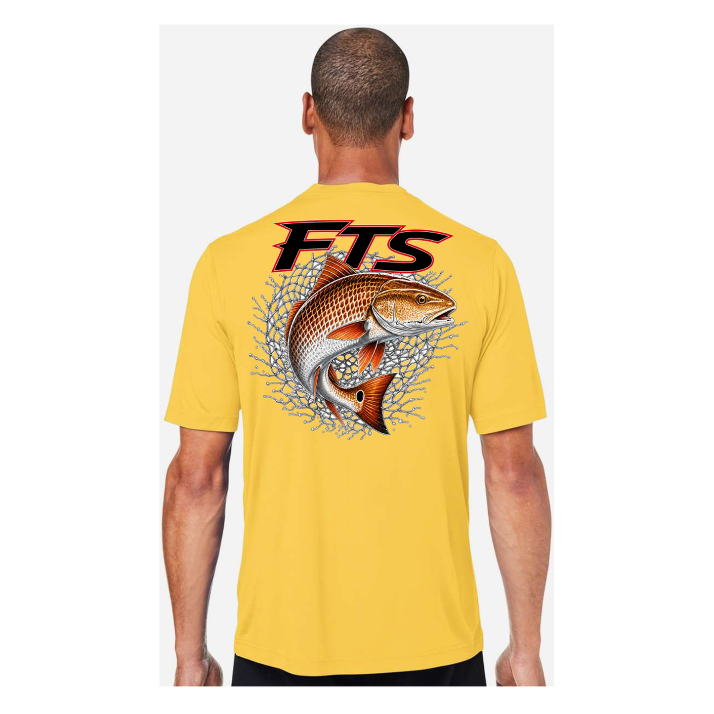 FTS Net Red – Men's Short Sleeve - Campus Gold - Back