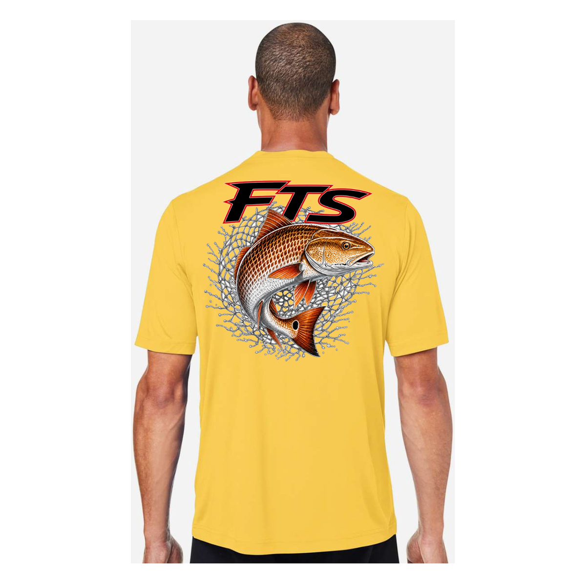 FTS Net Red – Men's Short Sleeve - Campus Gold - Back