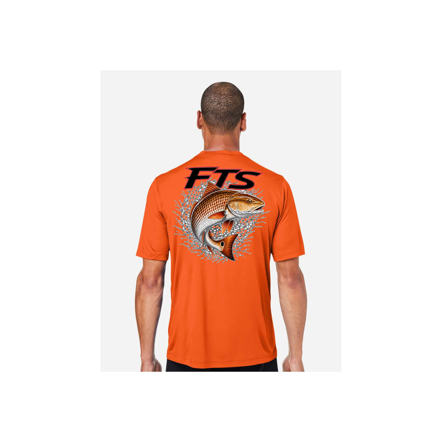 FTS Net Red – Men's Short Sleeve in Campus Orange - back view