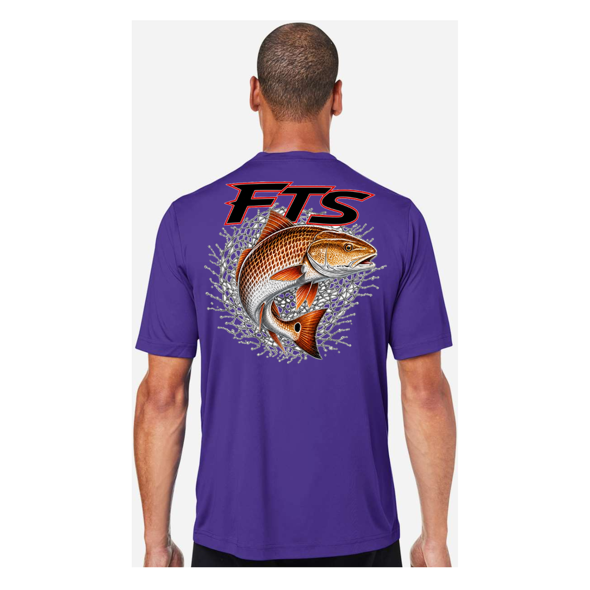 FTS Net Red – Men's Short Sleeve - Campus Purple - Back