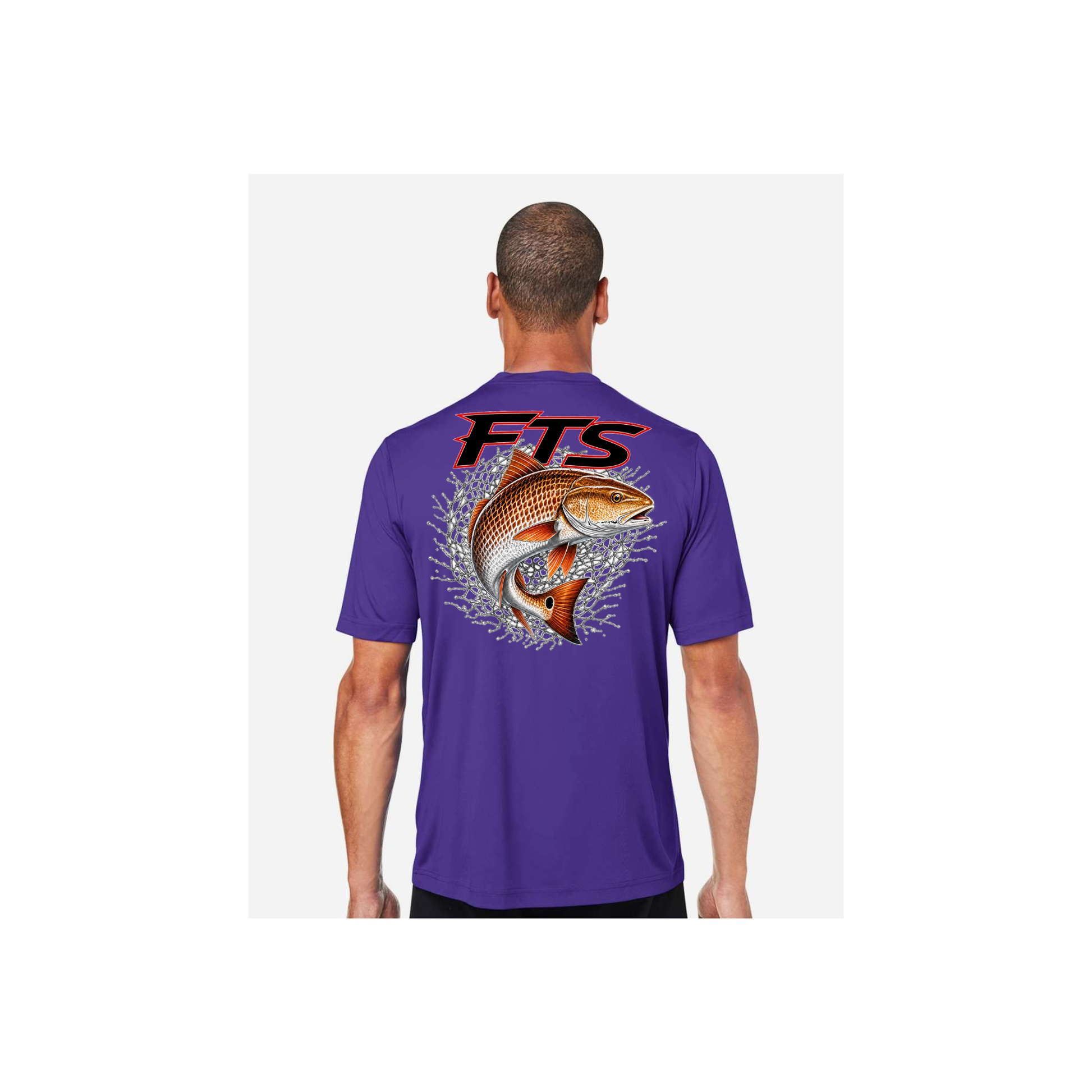 FTS Net Red – Men's Short Sleeve in Campus Purple - back view