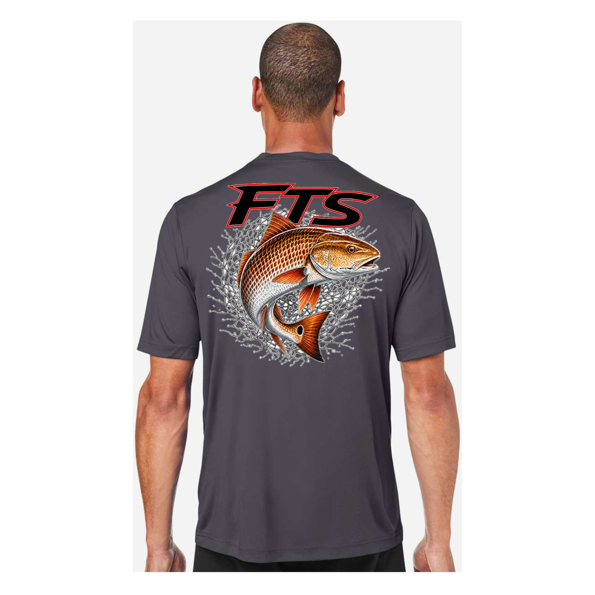FTS Net Red – Men's Short Sleeve - Carbon - Back