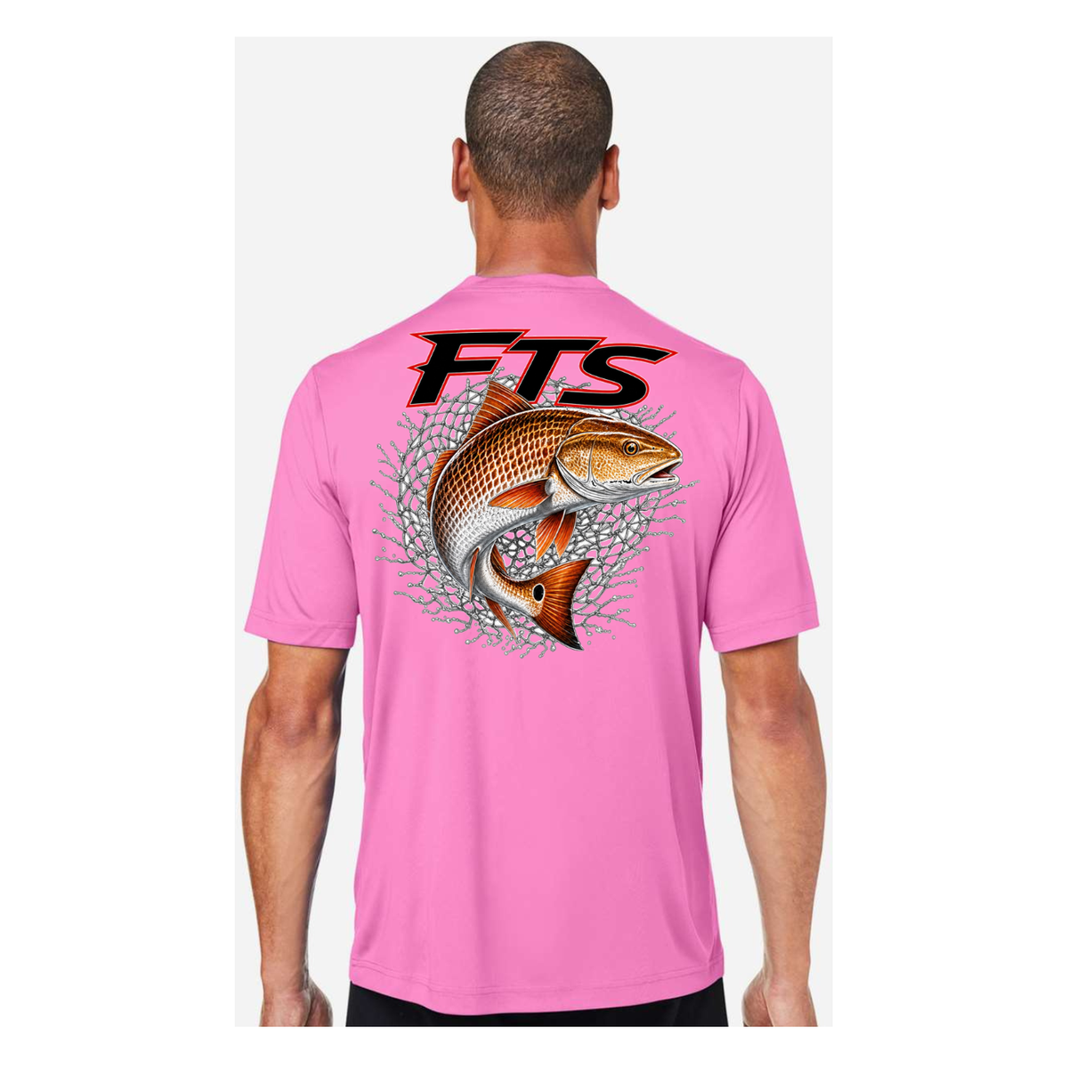 FTS Net Red – Men's Short Sleeve - Charity Pink - Back