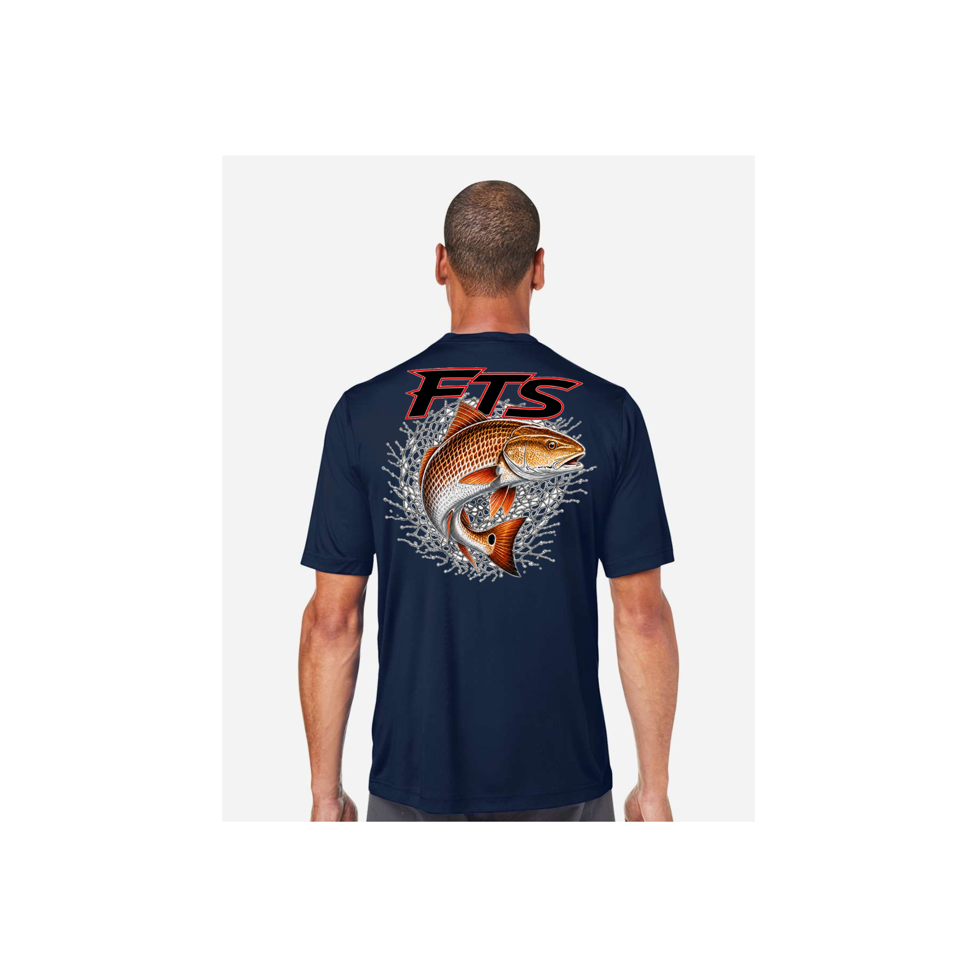 FTS Net Red – Men's Short Sleeve in Classic Navy - back view