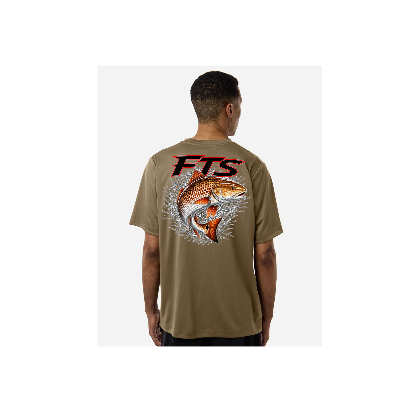 FTS Net Red – Men's Short Sleeve in Coyote Brown - back view
