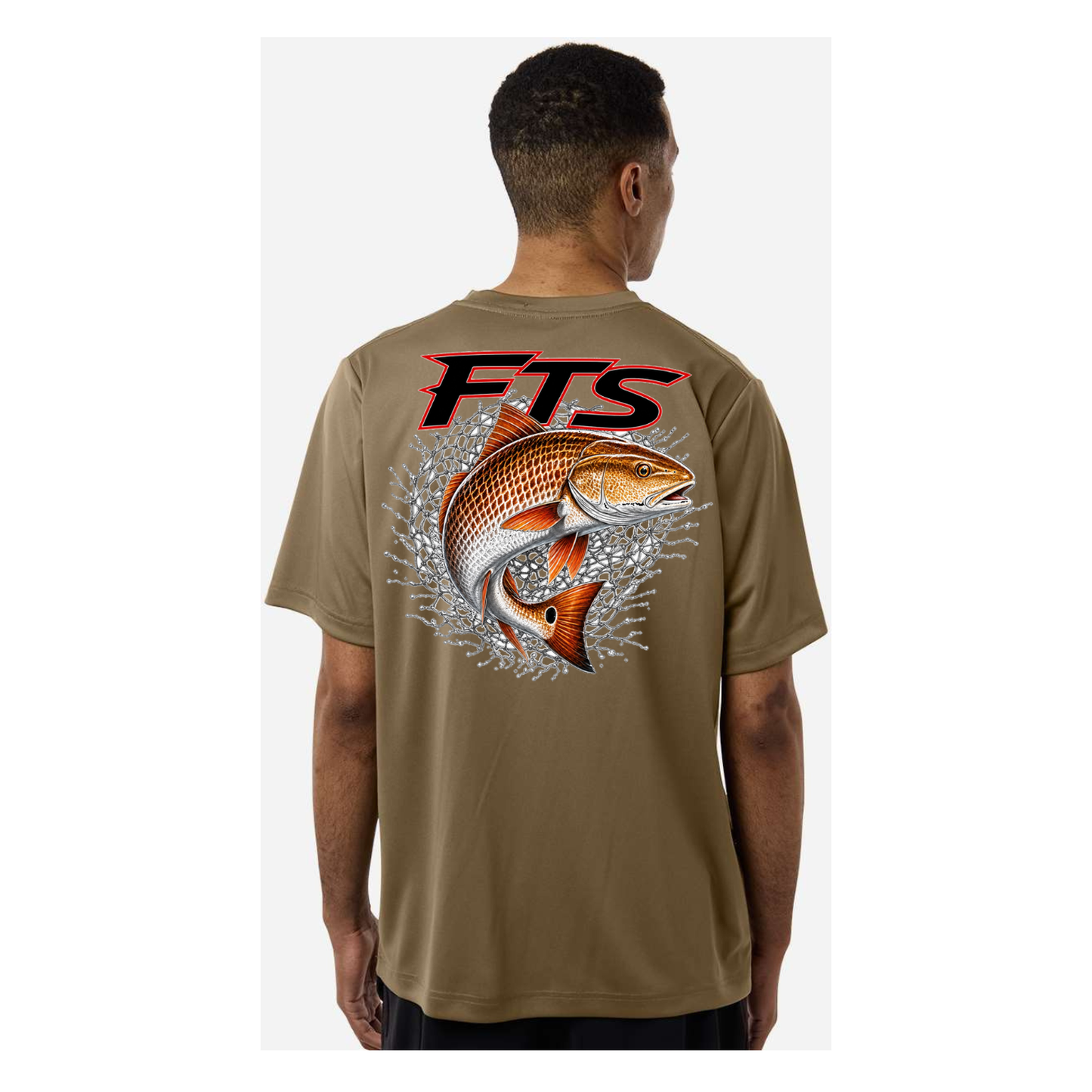 FTS Net Red – Men's Short Sleeve - Coyote Brown - Back