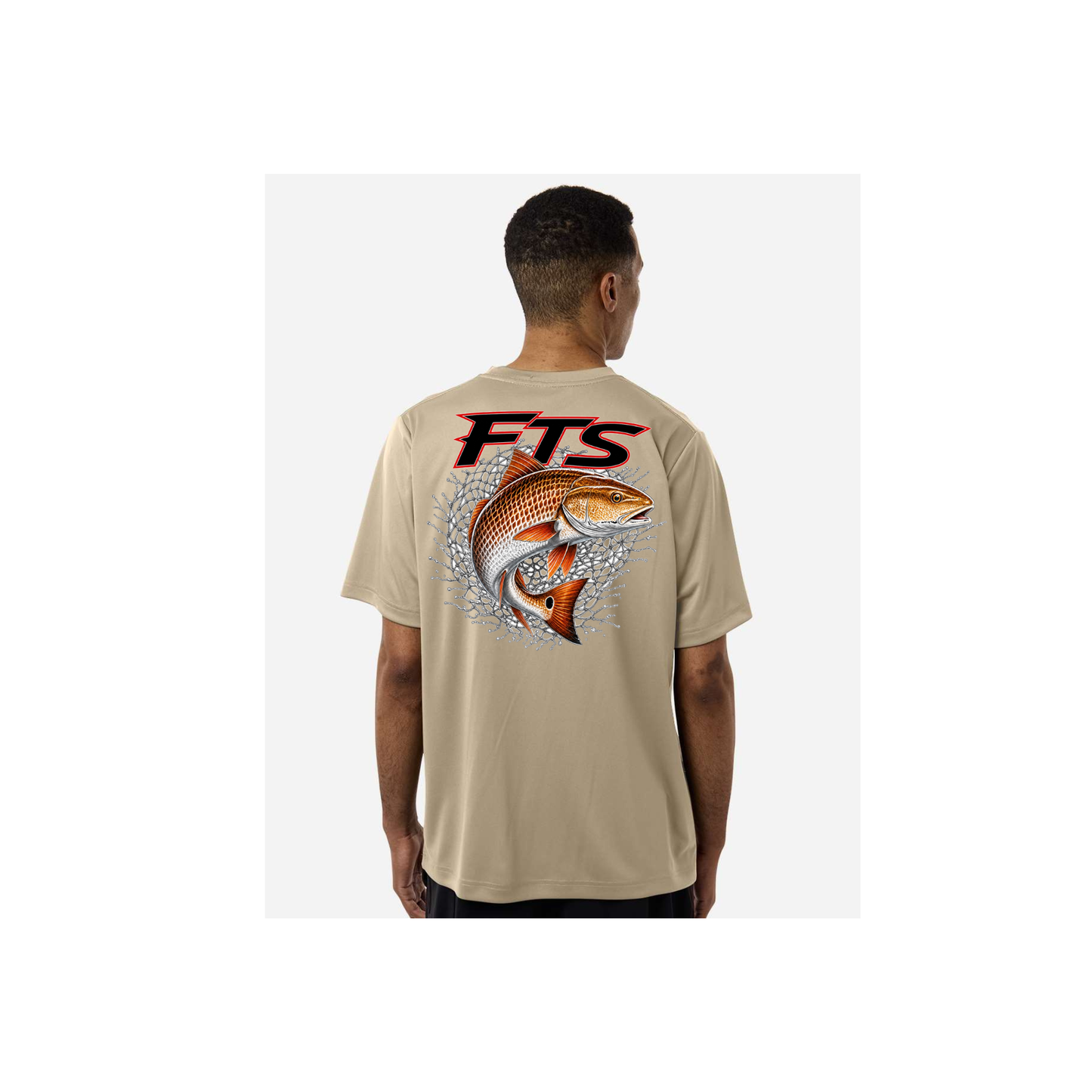 FTS Net Red – Men's Short Sleeve in Desert Kahki - back view