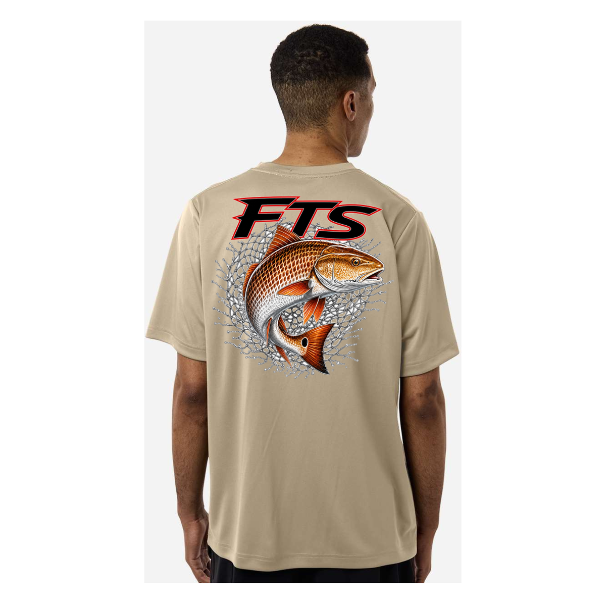 FTS Net Red – Men's Short Sleeve - Desert Kahki - Back
