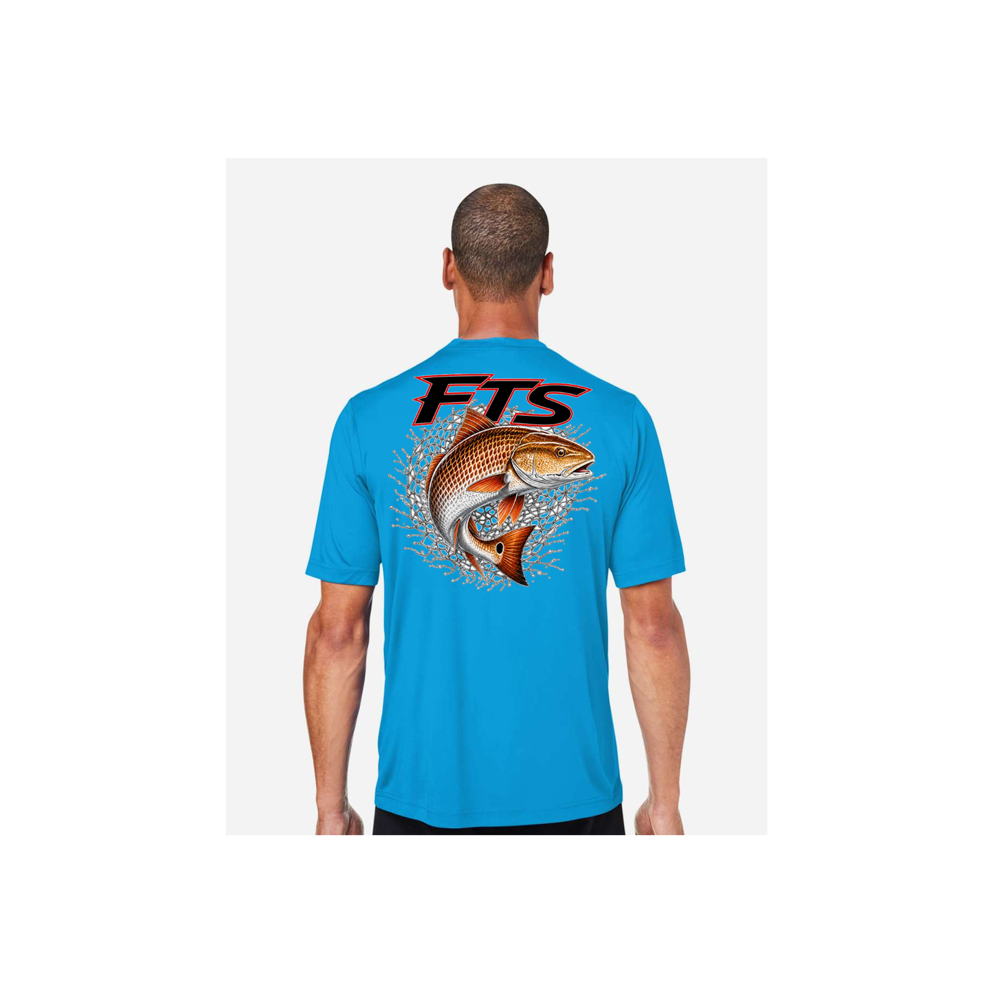 FTS Net Red – Men's Short Sleeve in Electric Blue - back view