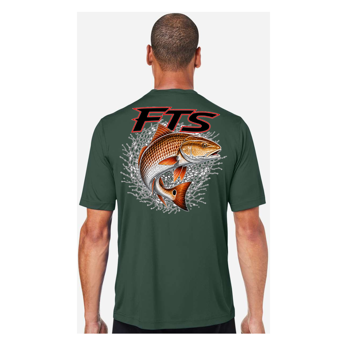 FTS Net Red – Men's Short Sleeve - Forest - Back